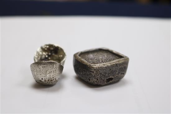 Two Chinese silver ingots